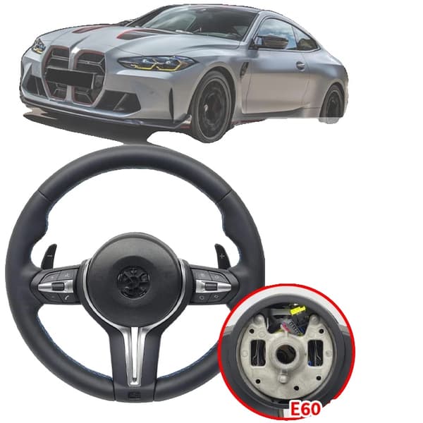 Ratt, lädermaterial, kompatibel med BMW E60 E61 2006-2012,Med AB
