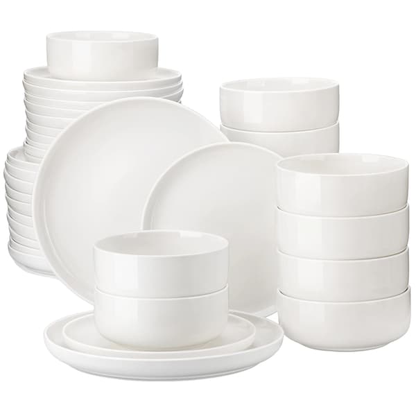 Servis Set, 36-delar, Keramiska Tallrikar, Vit