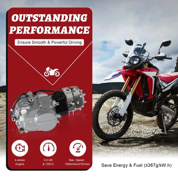 Motor, 125CC, 4-takt,Silver