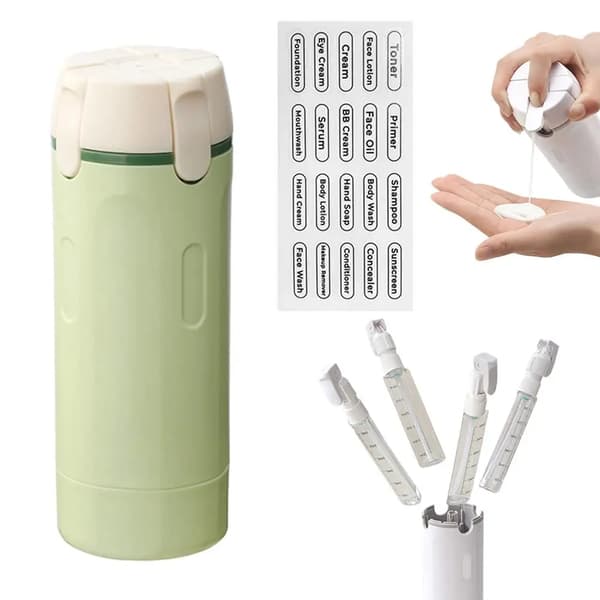 Resedispenser, 4-i-1 Design, Läcksäker,grön
