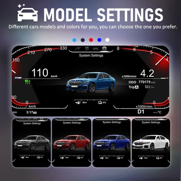 Digitalt instrumentpanel, högkvalitativ LCD, kompatibel med BMW 5-serie E60 E61,E60 E61 cluster