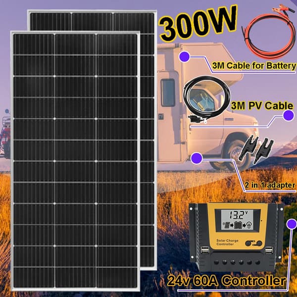Solpanelssystem, Hög Effektivitet, Off-Grid Kompatibel,24V 300W solkit