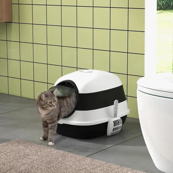 Kattebakke, Lukkede Design, Indbygget Deodorizer,hær grøn