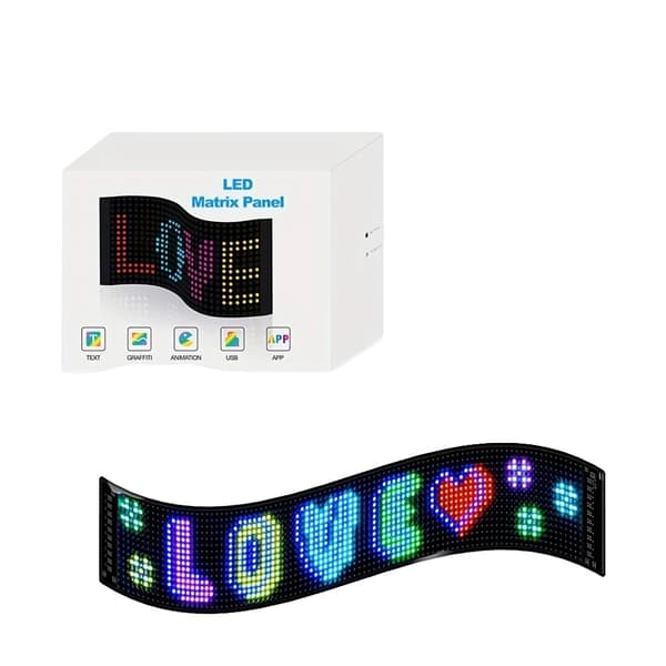 LED Matrix Panel, APP Kontrol, Tilpasset Tekst Animation,12X48CM