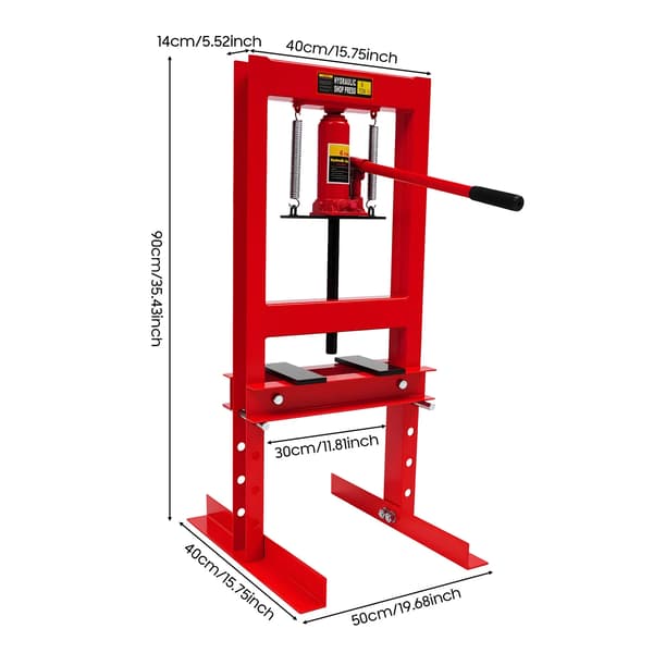 Hydraulisk Press, Justerbar Höjd, Överflödesventil,H-formad