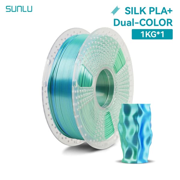 3D-printer filament, PLA-materiale, silkeagtig glat finish,SILK Blå Grøn