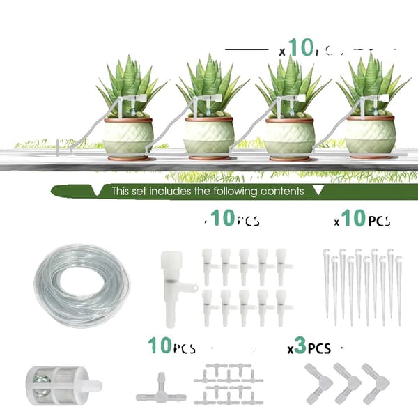 Droppbevattningskit, Justerbar Flödeskontroll, Sifonprincipdesign,C-10M kit