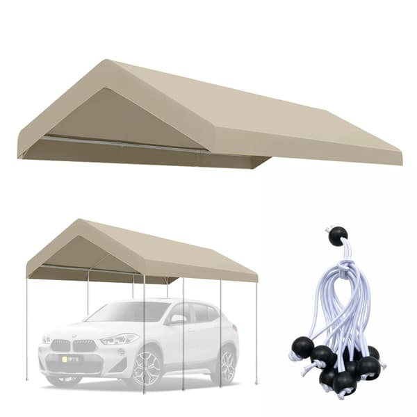 Carport Täckning, Hållbart Material, Väderbeständig,Endast toppskydd khaki