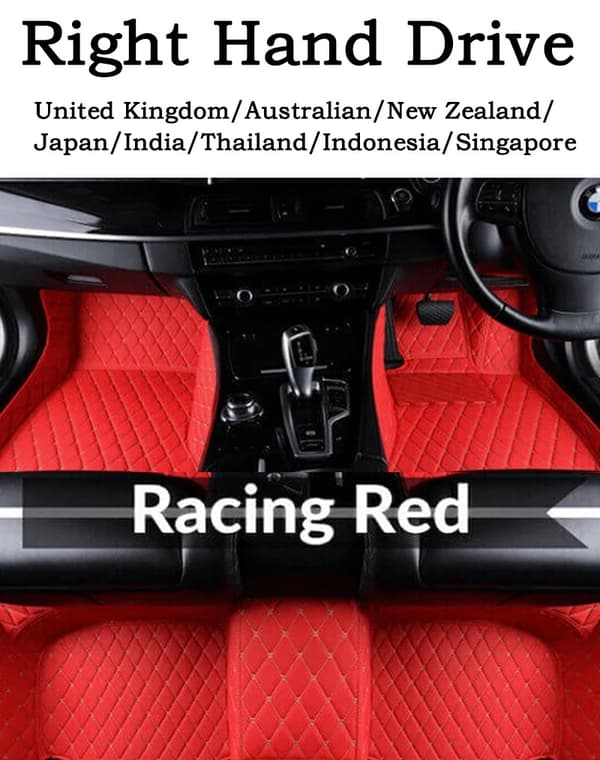 Golvmatta, Vattentät, Anpassad Passform,RHD Racing Red