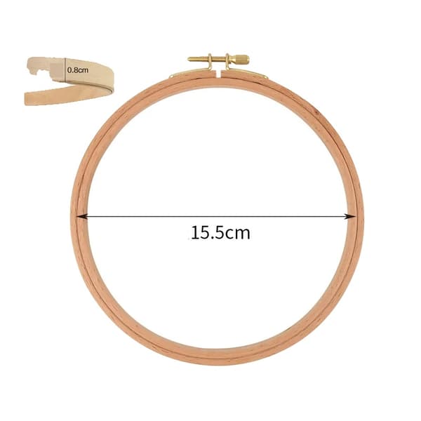 Broderiramset, Bokträ, Lätt och Hållbart,1styck-b, 6tum