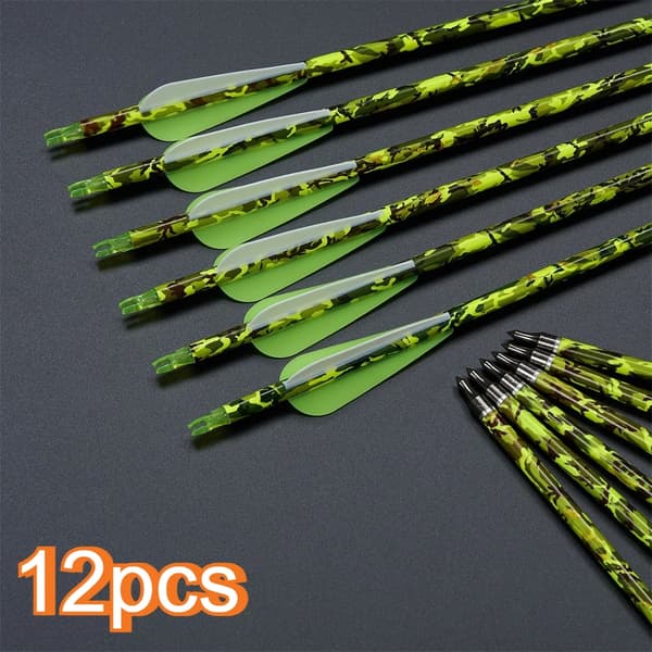 Bueskydning Pil, Carbon Skaft, til Recurve & Compound Buer,12pcs
