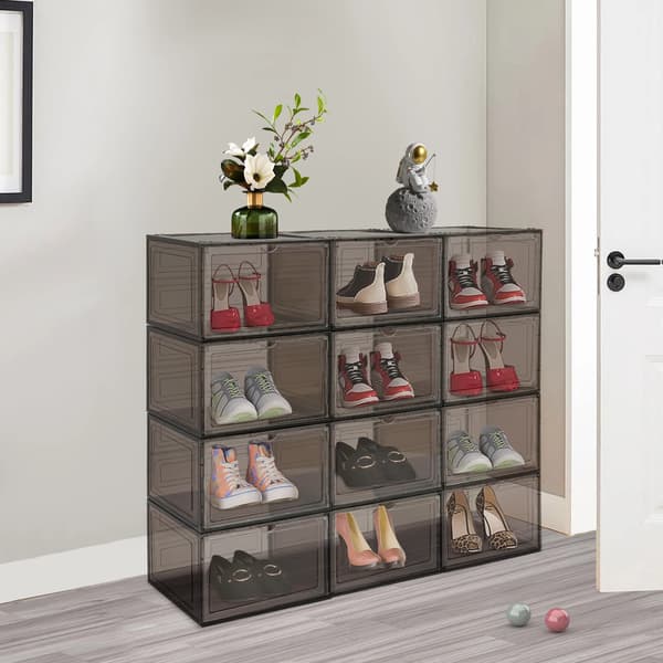 Skoopbevaringskasser, Stabelbart Design, Holdbart Materiale,sort