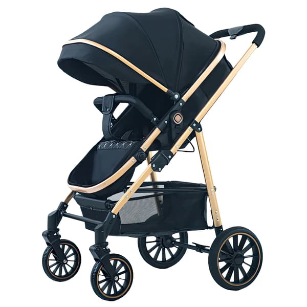 Barnvagn, Automatisk Fällning, Lättviktsdesign,Svart