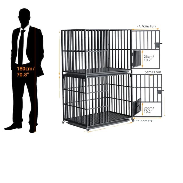 Hundebur, Bid-resistent, Stabelbar Design,L