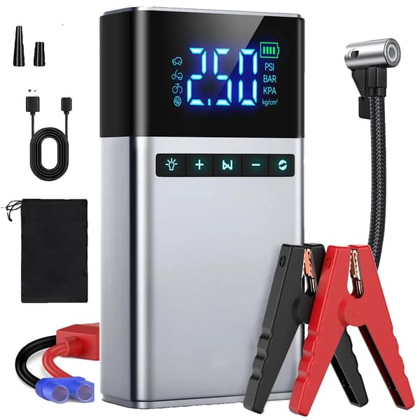Bil Jump Starter, 150PSI Luftkompressor, Bærbar Power Bank,7500A