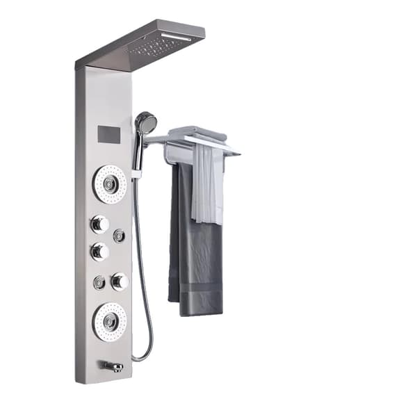 Duschpanel, Trippelhandtagssystem, Integrerad LED-belysning,FT 8006 nickel