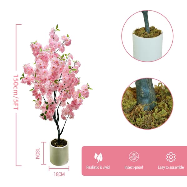 Körsbärsblomsträd, Realistiskt Utseende, Elegant Heminredning,150cm  A