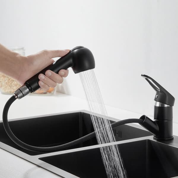 Køkkenvask, Utrækkelig Design, Dobbelt-Mode Sprayhoved,Sort