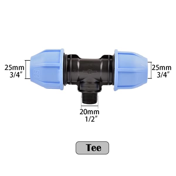 Irrigation Tank Adapter, Kompatibel med PVC/PE/PPR Rør, Sikker Forbindelse,T