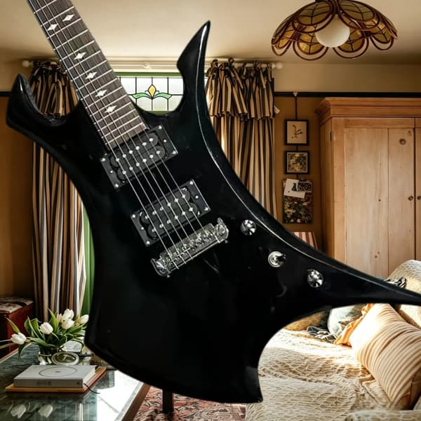 Gitarr, Mahognykropp, Rosenträsgrepp,svart