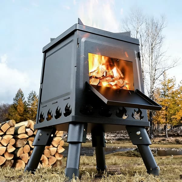 Campingkomfur, Foldbart Design, Alsidige Madlavningsmuligheder,sort