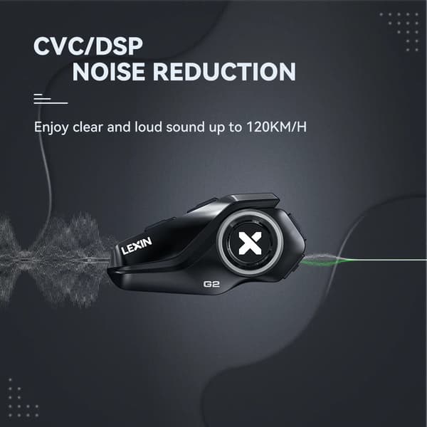 Motorcykel Intercom, Upp till 6 Åkare, Bluetooth 5.0,G2P-1PC