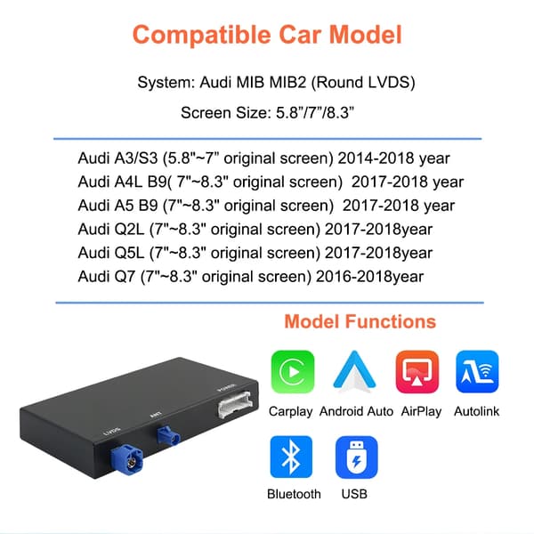 Interface Retrofit Kit, CarPlay Support, Android Auto Kompatibilitet,MIB