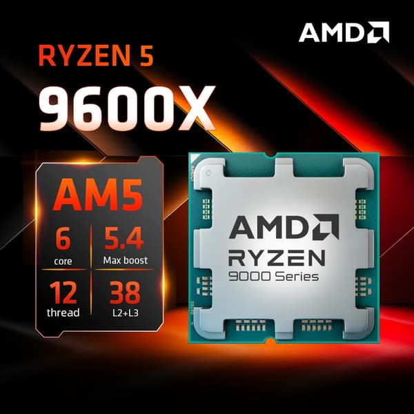 Processor, 6-Core, 5.4 GHz Maksimal Boost Clock, 12 Tråde, 65W TDP, AM5 Socket