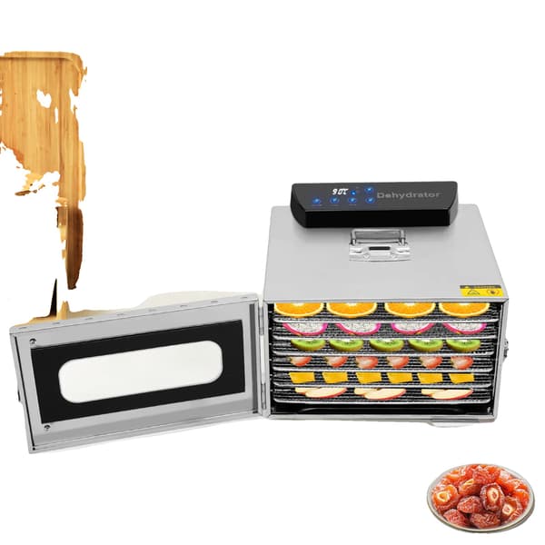 Matdehydrator, 6 nivåer, 400W effekt, 220V spänning, temperaturintervall 30-85℃, timerinställningar 0,5-24H