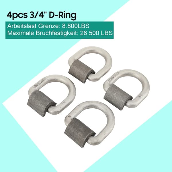 Trailer D-Ring, Høj Styrke, Svejset Installation,4pcs