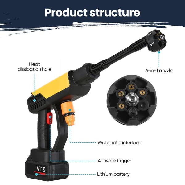 Högtryckstvätt, Trådlös drift, Effektiv vattenflöde, Med 2XBattery