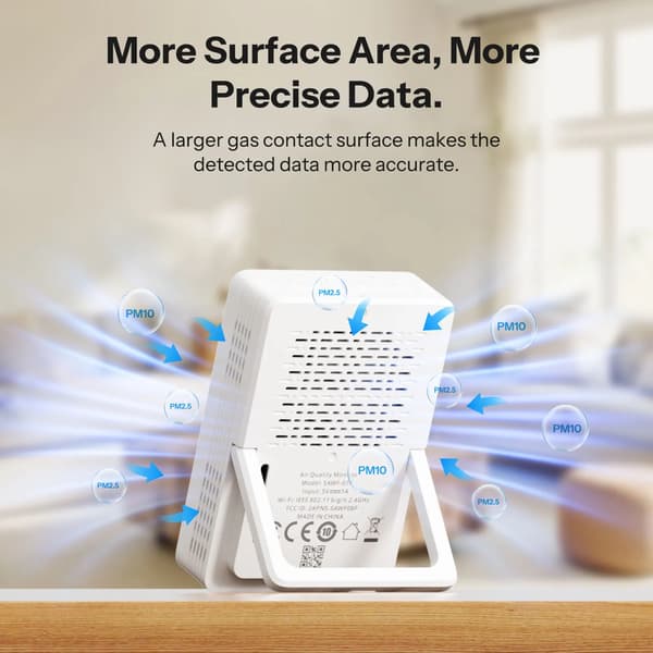 Luftkvalitetsmonitor, Realtidsdata, Smart Home Kompatibel,SAWF-07P