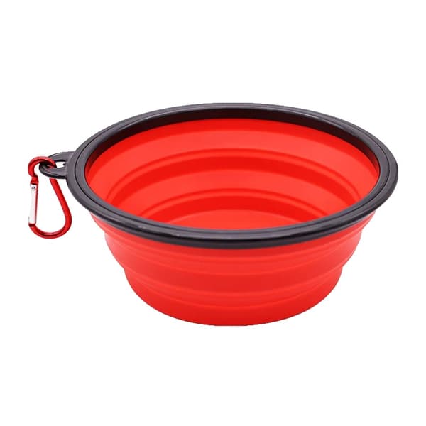 Bärbar Hundskål, Sammanfallande Design, Multifunktionell Användning,Röd, 1000ML-a