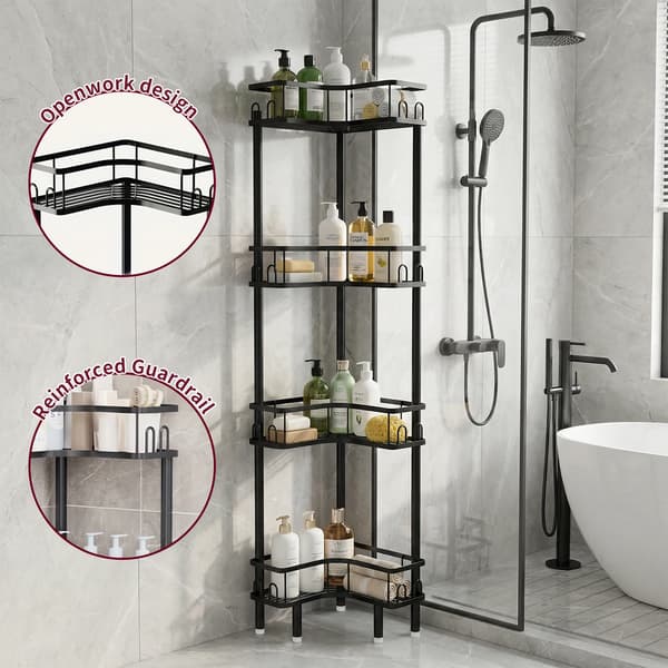 Hörnhylla, Metalldesign, Mångsidig Förvaring,svart