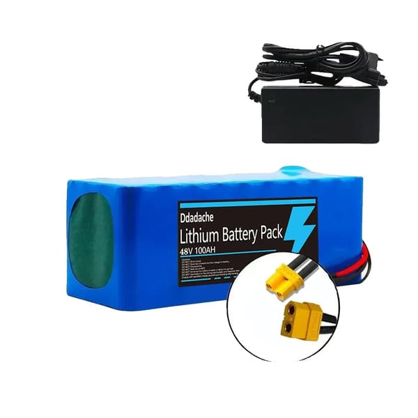 Batteripack, 100Ah kapacitet, 48V litiumjon,XT60-XT30-laddare