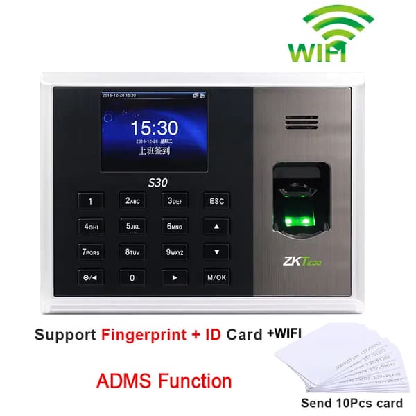 Biometrisk fingeravtrycksläsare, optisk sensor, hög kapacitet,WIFI FP ID ADMS-a, Spanska
