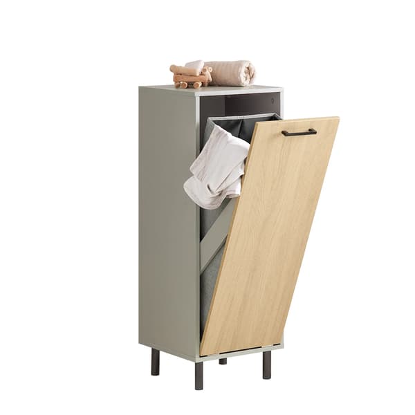 Vaskeskab, Udfoldelig Vaskepose, Robust Design,Lys Grå
