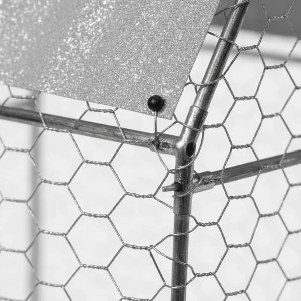 Hönshus, Galvaniserad Stålram, Väderbeständig Design,Silver