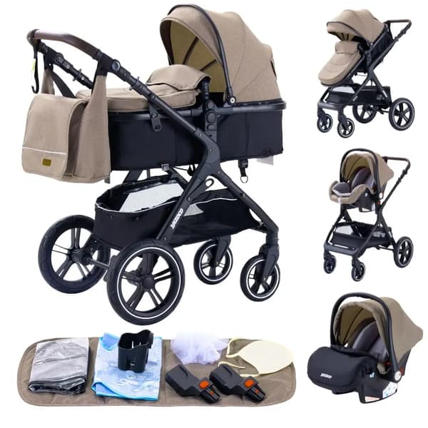 Babyvogn, Letvægtsdesign, Kompakt Sammenfoldning,X1 khaki