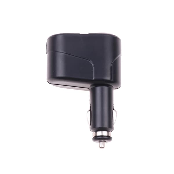 Cigaretlighter Splitter, Dobbelt Stik, LED Indikator,sort