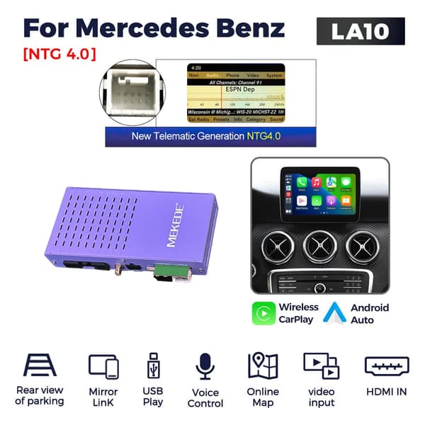 Bil Smart Video Box, Trådløs CarPlay, Android Auto Support,LA10  NTG4.0