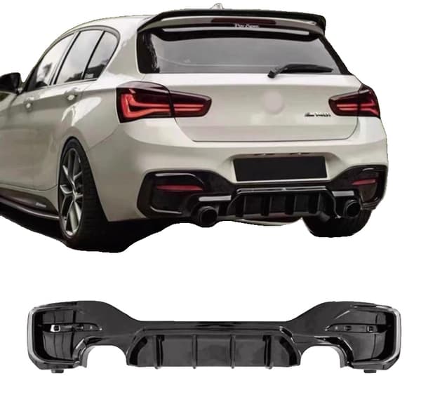 Bageste kofanger diffuser lip, aerodynamisk design, nem installation,sort