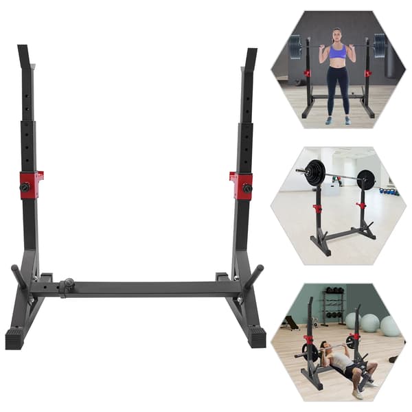Squat Rack, Justerbar Højde, Holdbar Konstruktion,sort