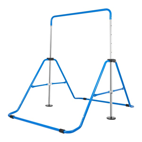 Gymnastikstång, Justerbar Höjd, Fällbar Stålram,Blå