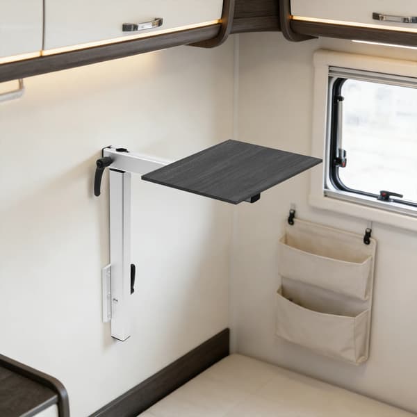 RV Drejebordben, Justerbar Højde, Holdbart Design,Sølv