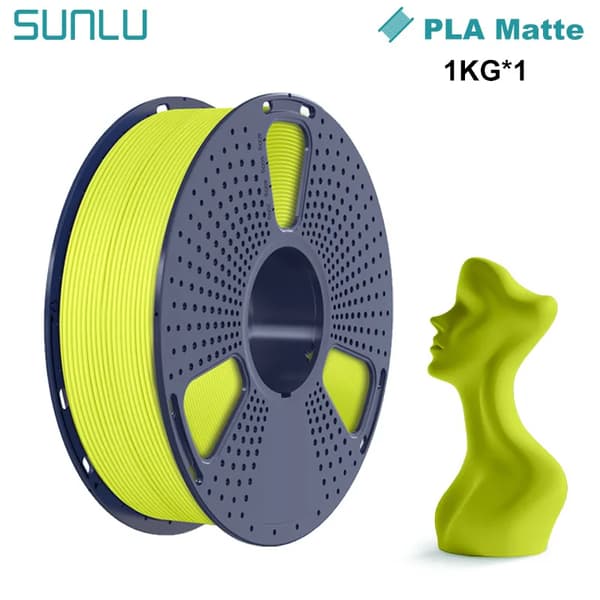 PLA Filament, Mat Finish, Passer til de fleste FDM 3D-printere,Gul