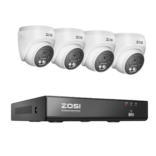 CCTV-kamerasystem, 8MP opløsning, 2-vejs lydfunktion,4stk 8MP Kameraer, Ingen