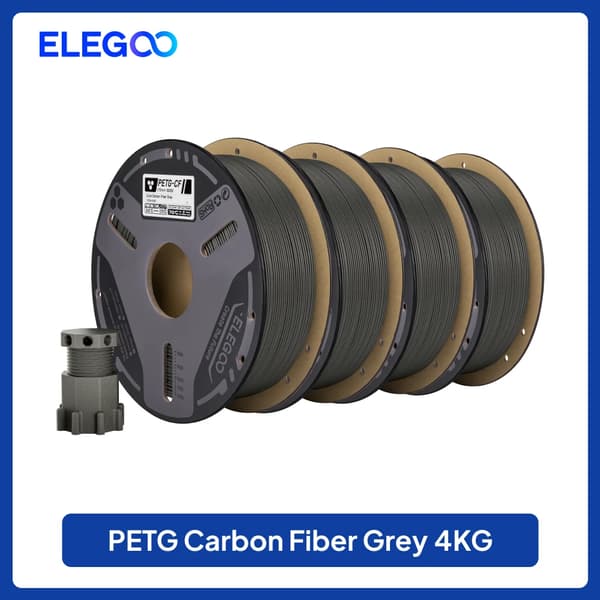 Kolfiberfilament, 1,75 mm diameter, hög hållbarhet, 4KG Grå