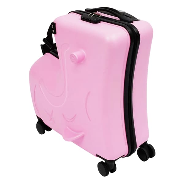 Barnresväska med åkfunktion, kombinationslås, säkerhetsbälte,Rosa