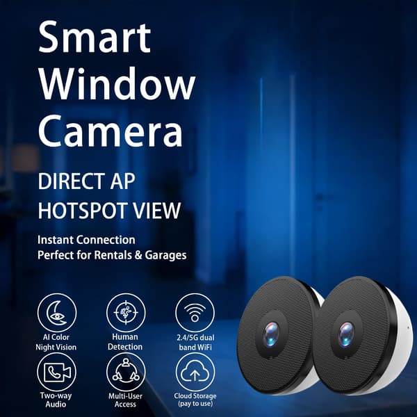 Säkerhetskamera, 2K Ultra HD, Dual Band Wi-Fi,2PCS